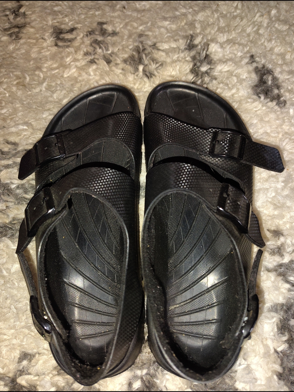 Birkenstock Black Textured Double-Strap Men's Sandals - Picture 2 of 5
